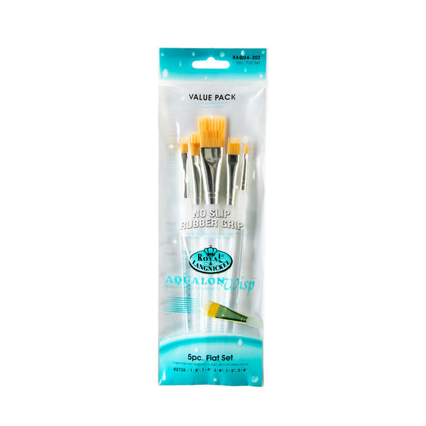 royal and langnickel RAQUA-202 | Aqualon Wisp™ 5pc Flat Brush Set