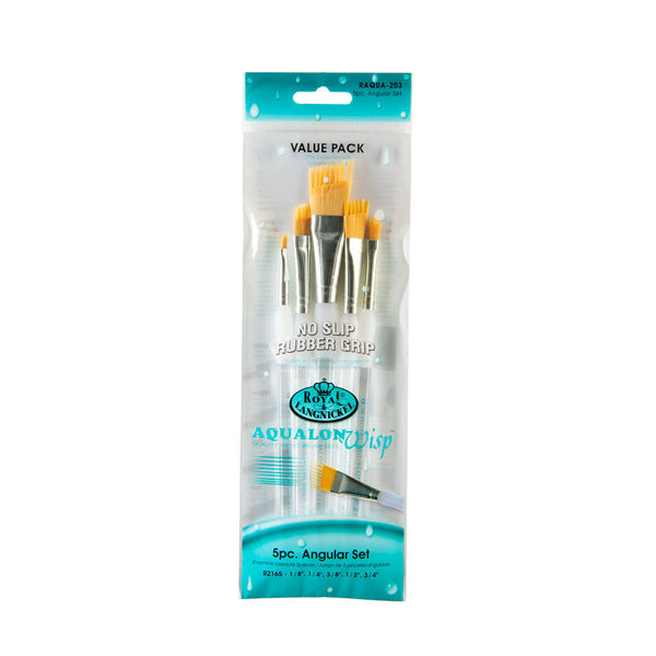 royal and langnickel RAQUA-203 | Aqualon Wisp™ 5pc Angular Brush Set