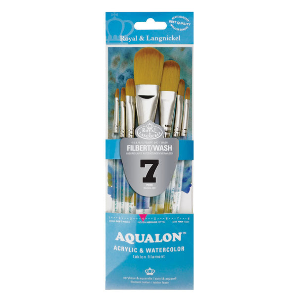 royal and langnickel RAQUA-302 | Aqualon™ 7pc Filbert Brush Set