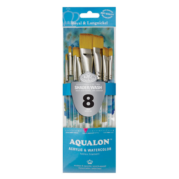 royal and langnickel RAQUA-303 | Aqualon™ 8pc Shader & Wash Brush Set