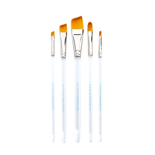 Royal And Langnickel RAQUA-FIL/ANG | Aqualon™ 5pc Filbert/Angular Brush Set