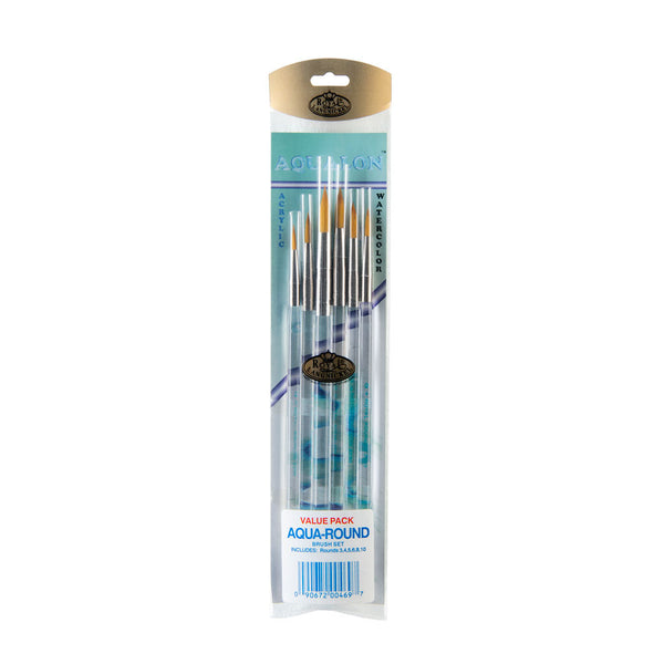 royal and langnickel RAQUA-ROUNDS | Aqualon™ 6pc Round Brush Set