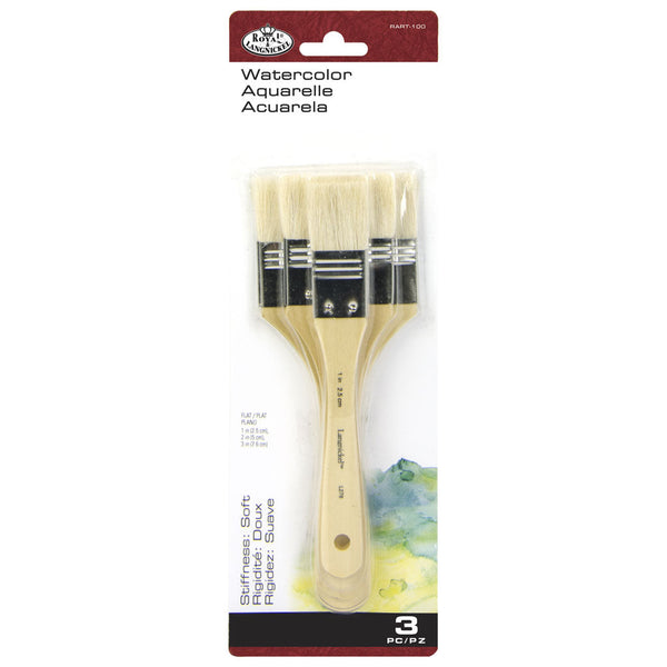 royal and langnickel RART-100 | 3pc White Bristle Large Area Flat Brush Set royal and langnickel RART-100 | 3pc White Bristle Large Area Flat Brush Set