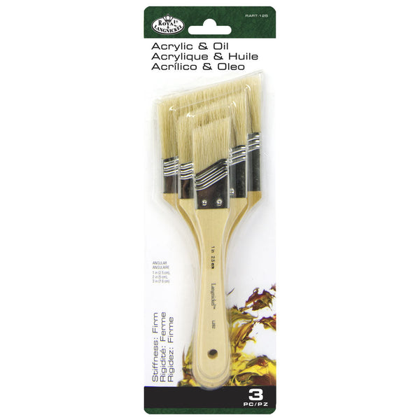 royal and langnickel RART-125 | 3pc White Bristle Large Area Angular Brush Set