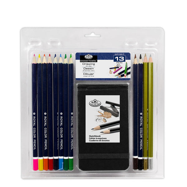 royal and langnickel RART-2103 | Essentials™ 13pc Drawing Art Set with Sketchbook