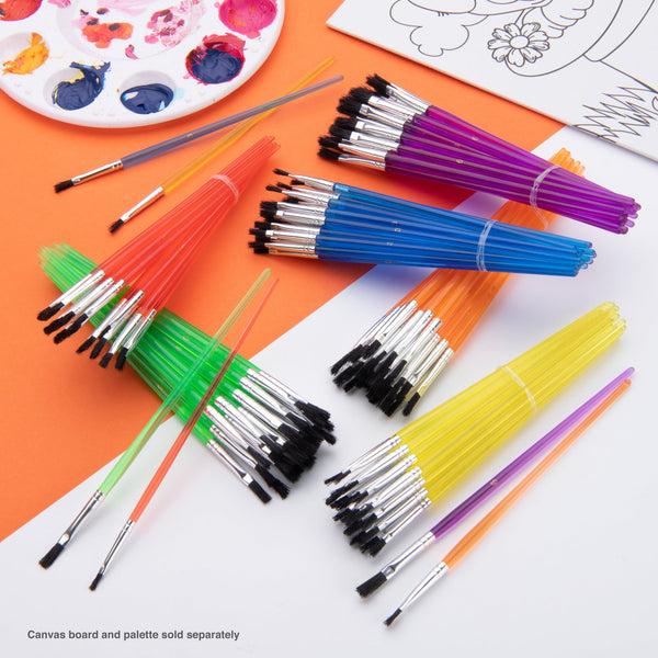 Royal And Langnickel RCAN-6 | Black Bristle Flat Brushes - 144pc