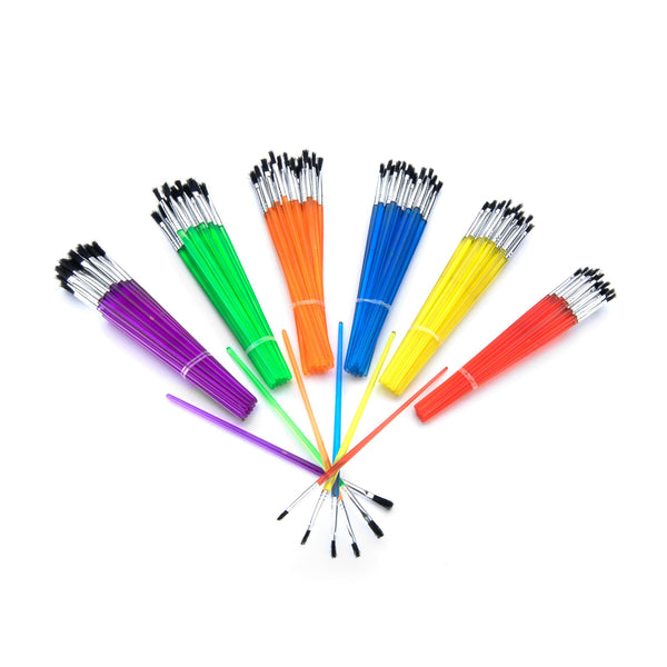 Royal And Langnickel RCAN-6 | Black Bristle Flat Brushes - 144pc