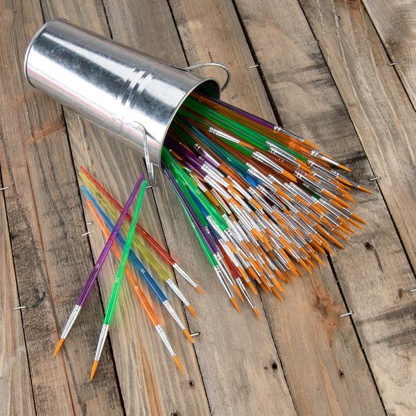 Royal And Langnickel RCAN-7 | Gold Taklon Round Brushes - 144pc