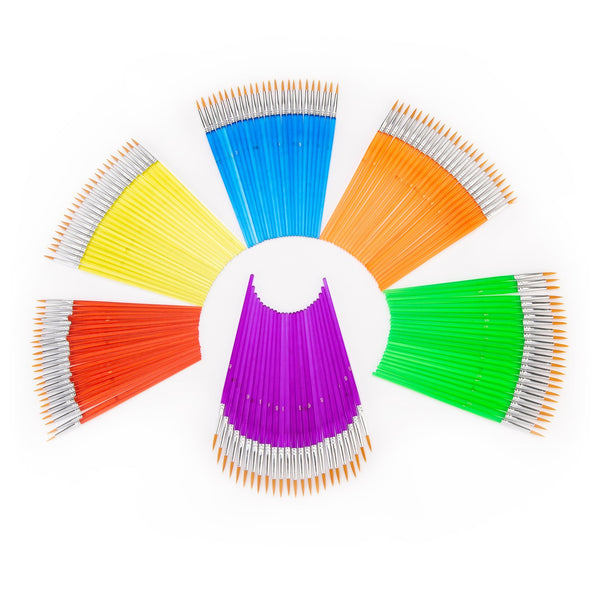 Royal And Langnickel RCAN-7 | Gold Taklon Round Brushes - 144pc