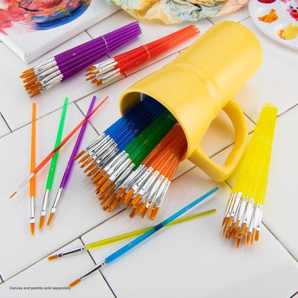 Royal And Langnickel RCAN-8 | Gold Taklon Flat Brushes - 144pc