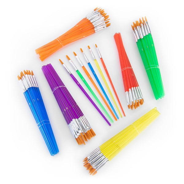 Royal And Langnickel RCAN-8 | Gold Taklon Flat Brushes - 144pc