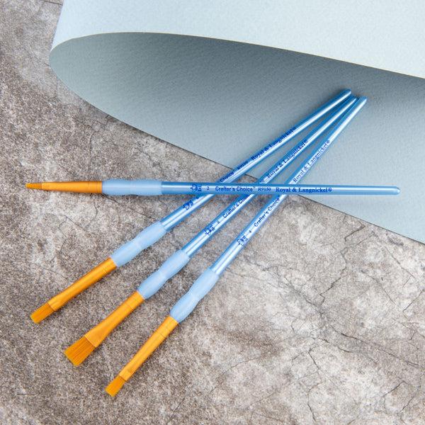 Royal And Langnickel RCC 202 | Crafter's Choice™ 4pc Golden Taklon Shader Brush Set