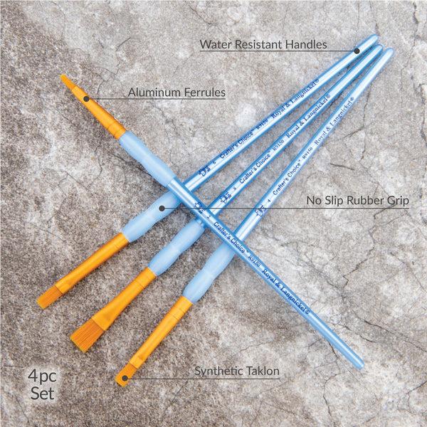 Royal And Langnickel RCC 202 | Crafter's Choice™ 4pc Golden Taklon Shader Brush Set