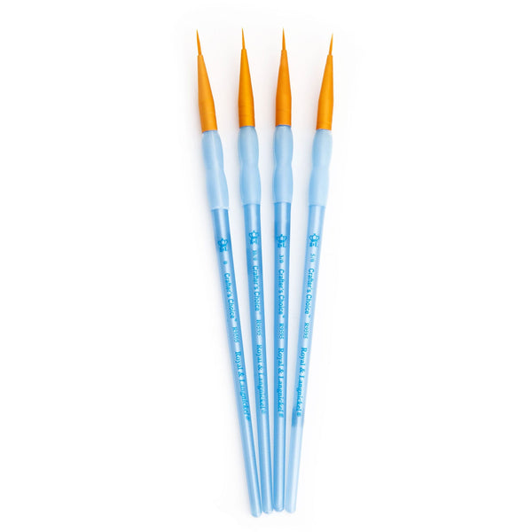 Royal And Langnickel RCC 203 | Crafter's Choice™ 4pc Golden Taklon Liner Brush Set