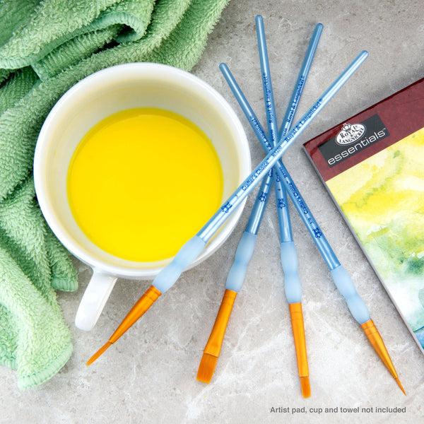 Royal And Langnickel RCC 204 | Crafter's Choice™ 4pc Golden Taklon Variety Brush Set