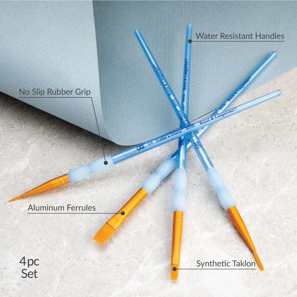 Royal And Langnickel RCC 204 | Crafter's Choice™ 4pc Golden Taklon Variety Brush Set