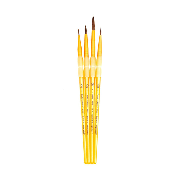 Royal And Langnickel RCC 211 | Crafter's Choice™ 4pc Synthetic Camel Hair Round Brush Set