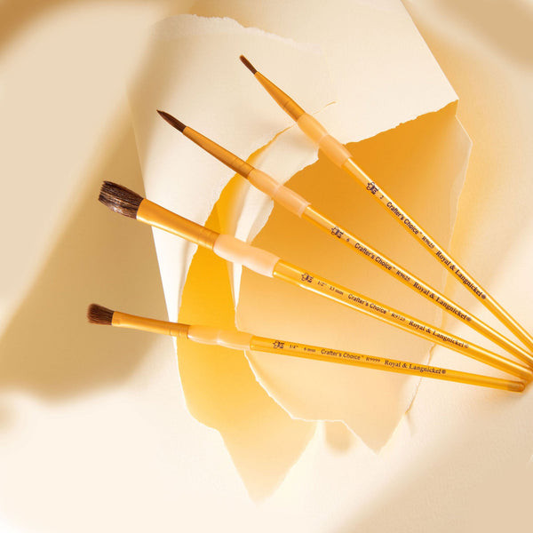 Royal And Langnickel RCC 212 | Crafter's Choice™ 4pc Synthetic Camel Hair Variety Brush Set