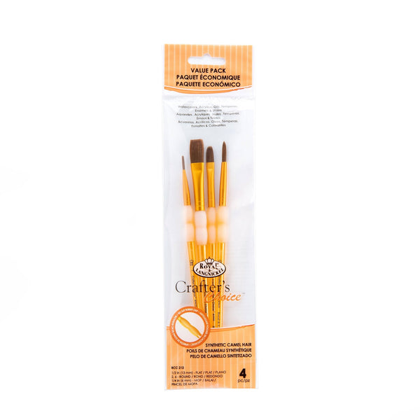 royal and langnickel RCC 212 | Crafter's Choice™ 4pc Synthetic Camel Hair Variety Brush Set
