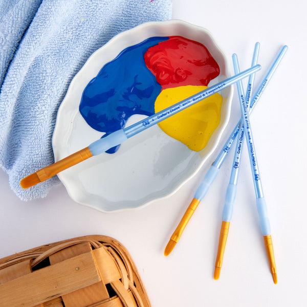 Royal And Langnickel RCC 213 | Crafter's Choice™ 4pc Golden Taklon Filbert Brush Set