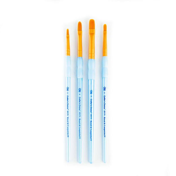 Royal And Langnickel RCC 213 | Crafter's Choice™ 4pc Golden Taklon Filbert Brush Set