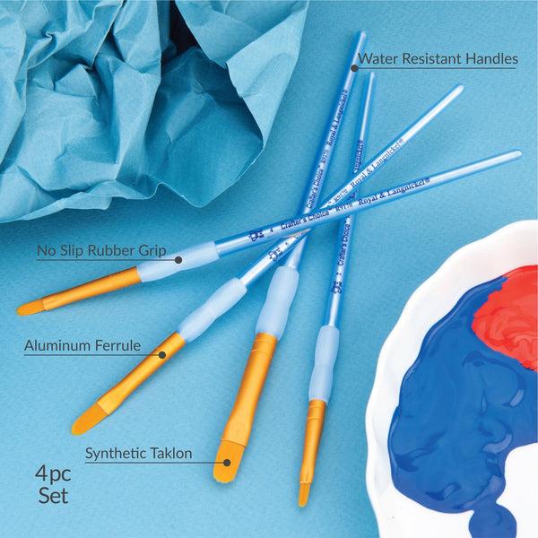 Royal And Langnickel RCC 213 | Crafter's Choice™ 4pc Golden Taklon Filbert Brush Set