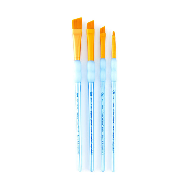Royal And Langnickel RCC 214 | Crafter's Choice™ 4pc Golden Taklon Angular Brush Set