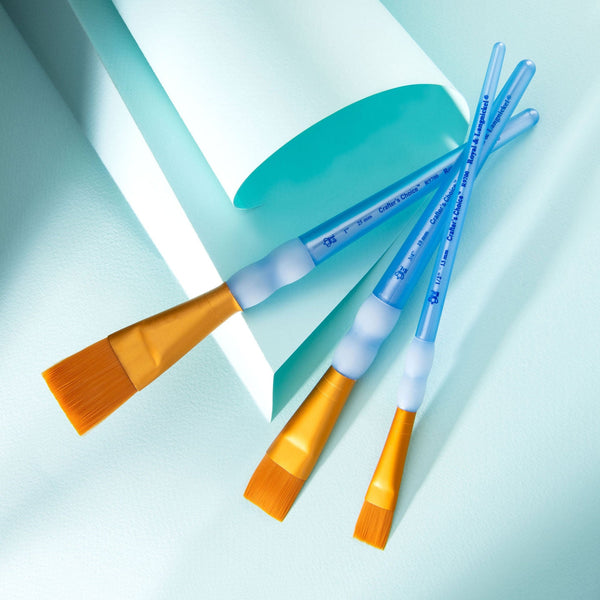 Royal And Langnickel RCC 215 | Crafter's Choice™ 3pc Golden Taklon Wash Brush Set