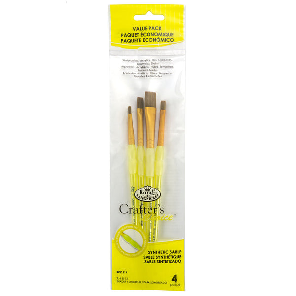 royal and langnickel RCC 219 | Crafter's Choice™ 4pc Synthetic Sable Shader Brush Set