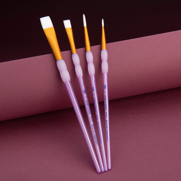 Royal And Langnickel RCC 223 | Crafter's Choice™ 4pc White Taklon Shader/Round Brush Set