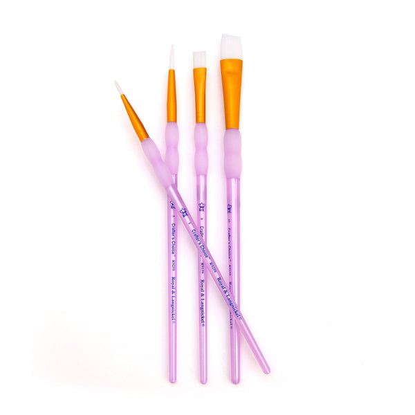 Royal And Langnickel RCC 223 | Crafter's Choice™ 4pc White Taklon Shader/Round Brush Set