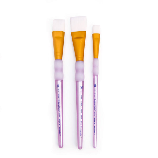 Royal And Langnickel RCC 224 | Crafter's Choice™ 3pc White Taklon Wash Brush Set