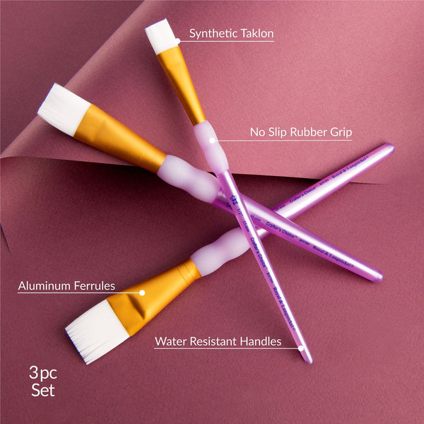 Royal And Langnickel RCC 224 | Crafter's Choice™ 3pc White Taklon Wash Brush Set