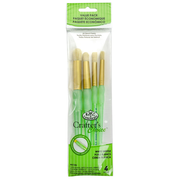 royal and langnickel RCC 226 | Crafter's Choice™ 4pc White Bristle Stencil Brush Set