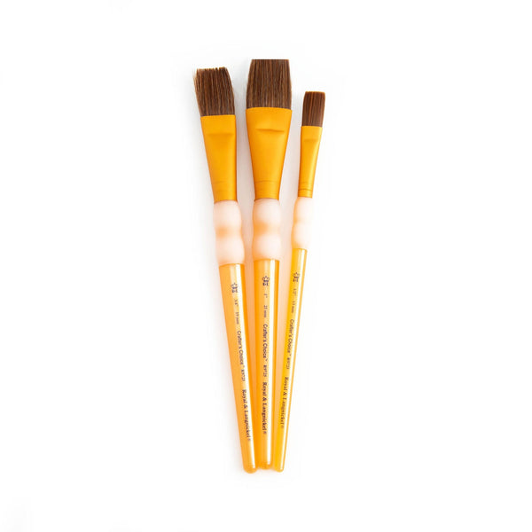 Royal And Langnickel RCC 230 | Crafter's Choice™ 3pc Synthetic Camel Hair Flat Brush Set