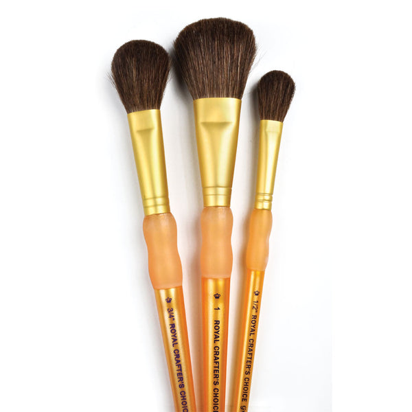 royal and langnickel RCC 231 | Crafter's Choice™ 3pc Synthetic Camel Hair Mop Brush Set