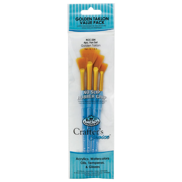 royal and langnickel RCC 234 | Crafter's Choice™ 4pc Golden Taklon Fan Brush Set