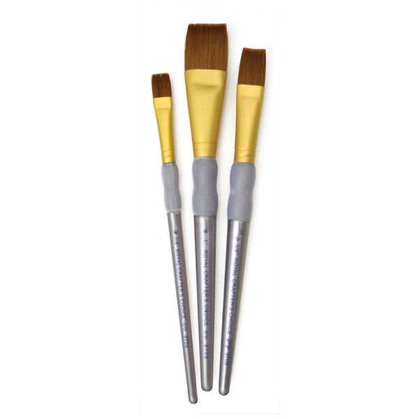 royal and langnickel RCC 236 | Crafter's Choice™ 3pc Brown Taklon Wash Brush Set