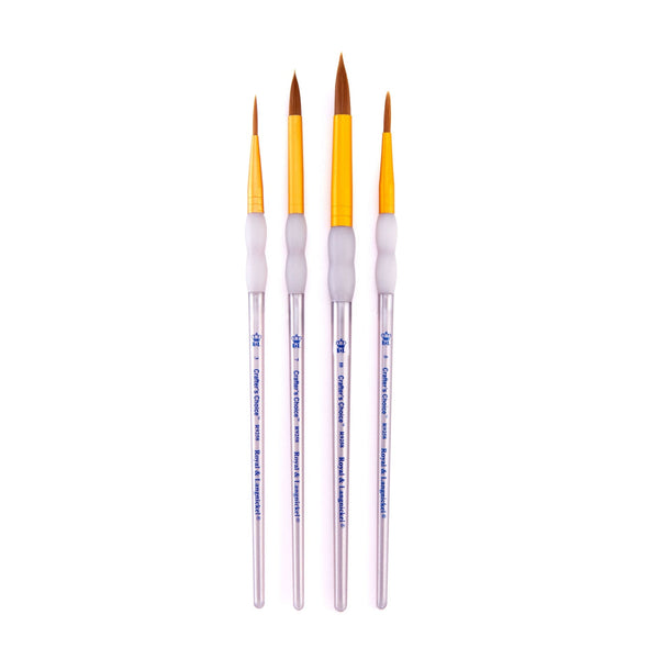 Royal And Langnickel RCC 237 | Crafter's Choice™ 4pc Brown Taklon Round Brush Set