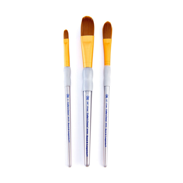 Royal And Langnickel RCC 245 | Crafter's Choice™ 3pc Brown Taklon Variety Brush Set