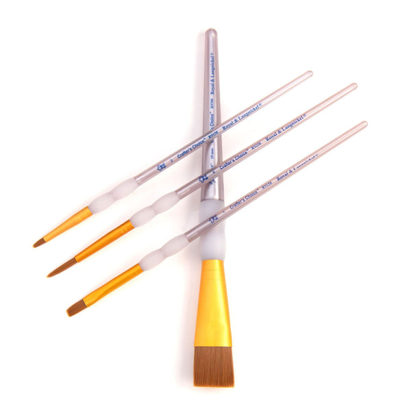 Royal And Langnickel RCC 246 | Crafter's Choice™ 4pc Brown Taklon Variety Brush Set
