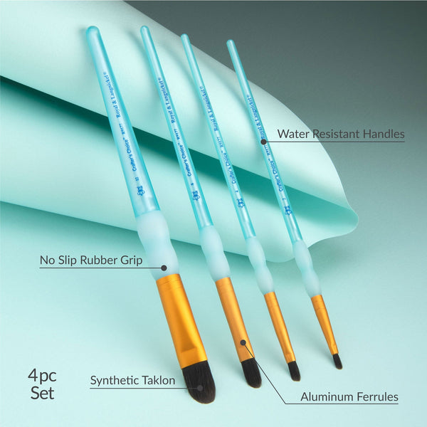 Royal And Langnickel RCC 251 | Crafter's Choice™ 4pc Black Taklon Filbert Brush Set