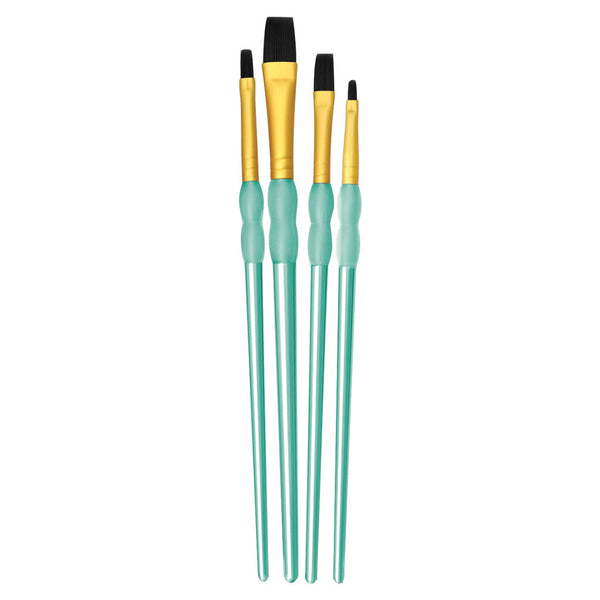 royal and langnickel RCC 252 | Crafter's Choice™ 4pc Black Taklon Shader Brush Set