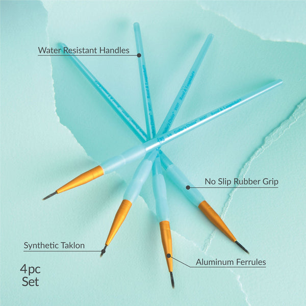 Royal And Langnickel RCC 253 | Crafter's Choice™ 4pc Black Taklon Round Brush Set