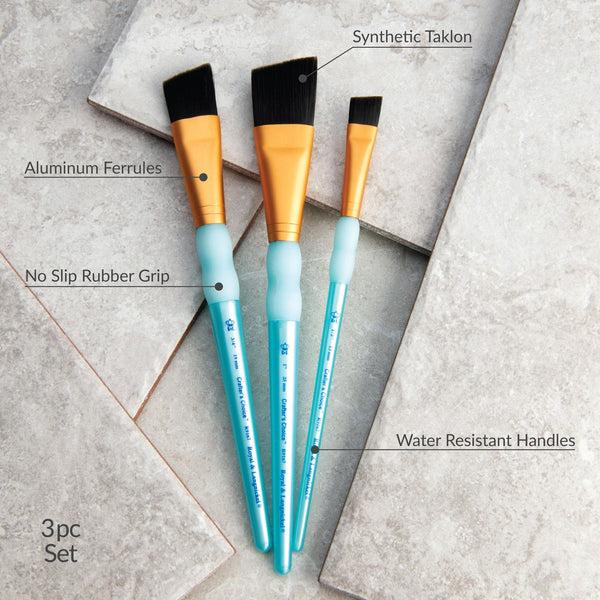 Royal And Langnickel RCC 254 | Crafter's Choice™ 3pc Black Taklon Angular Brush Set