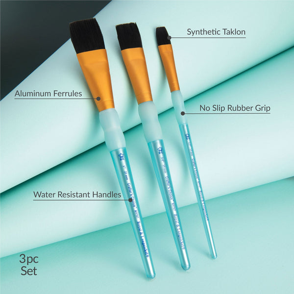 Royal And Langnickel RCC 255 | Crafter's Choice™ 3pc Black Taklon Wash Brush Set