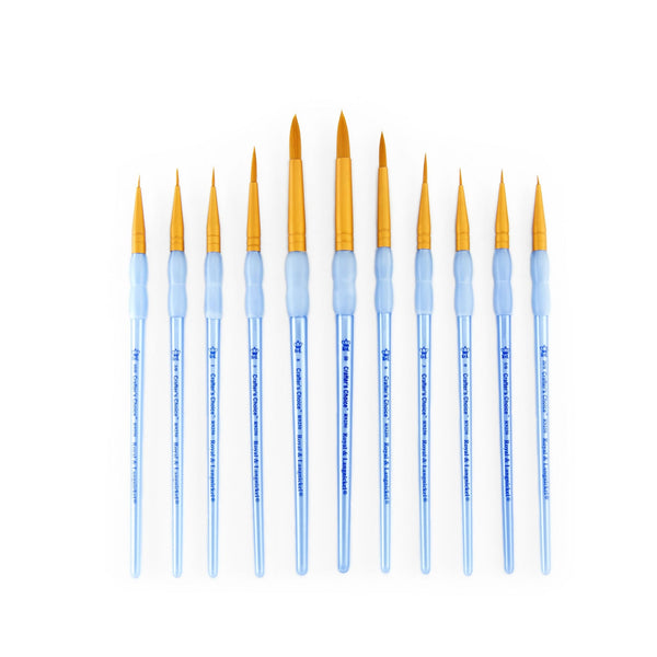 Royal And Langnickel RCC 301 | Crafter's Choice™ 11pc Golden Taklon Round Brush Set