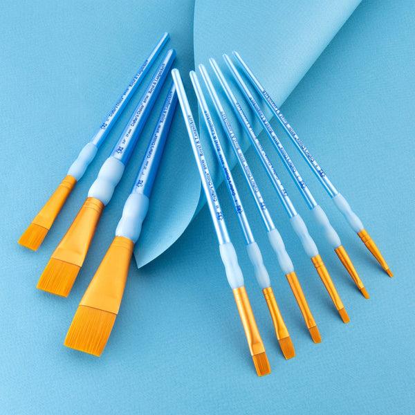 Royal And Langnickel RCC 302 | Crafter's Choice™ 9pc Golden Taklon Shader/Wash Brush Set