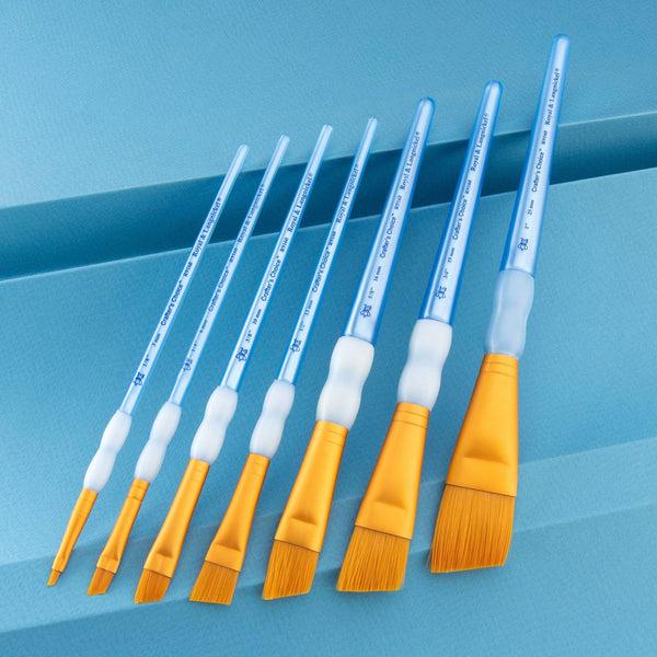 Royal And Langnickel RCC 304 | Crafter's Choice™ 7pc Golden Taklon Angular Brush Set
