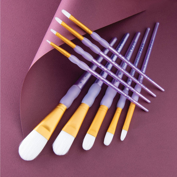 Royal And Langnickel RCC 307 | Crafter's Choice™ 9pc White Taklon Variety Brush Set